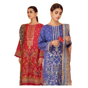 Girls Dress - Red & Blue